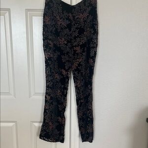 Honey Punch Black and Brown Floral Pants